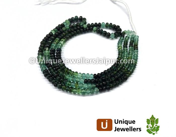 Greenish Blue Tourmaline Smooth Roundelle Beads